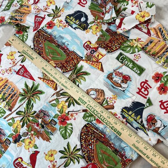 Reyn Spooner St Louis Cardinals Shirt Mens XL Hawaiian AOP Cotton Button Up MLB - Picture 8 of 12